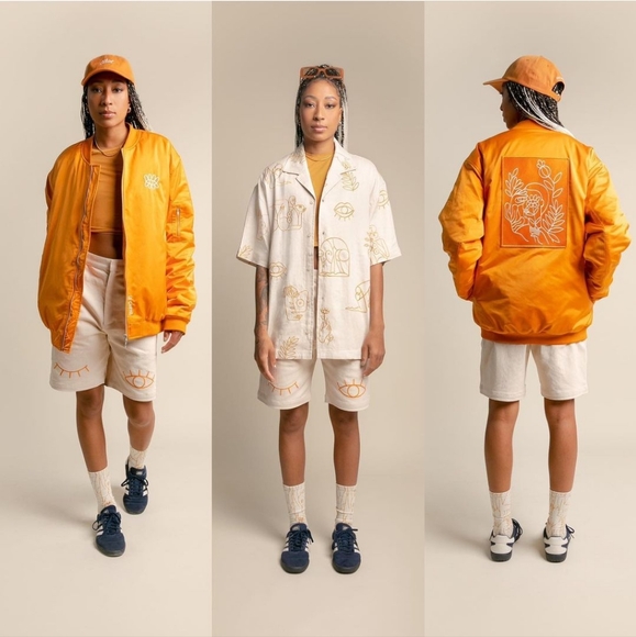 Le Cartel x Farah Allegue Collaboration Unisex Green Shorts Size Medium - Picture 2 of 10